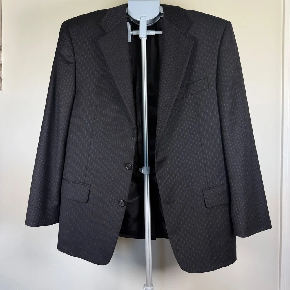 Hickey Freeman Collection Mens 38 Short Wool Cashmere Pinstripe Blazer USA Made